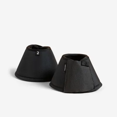 Galoși Deschiși Echitaţie 100 Neopren Negru Ponei/Cal x 2