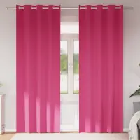vidaXL Perdele Opaque cu Inel 2 buc. Roz Aprins 260 x 140 cm Poliester
