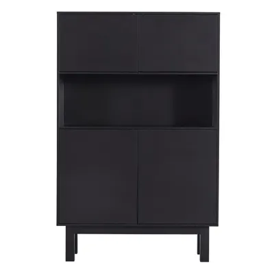 Dulap negru din lemn de pin 110x170x40 cm Finca – WOOOD