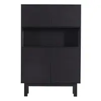 Dulap negru din lemn de pin 110x170x40 cm Finca – WOOOD