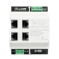 Switch PoE cu 4 porturi ATTE Power SWPS-4-11-DIN4, 10/100 Mbps, sursa alimentare, sina DIN
