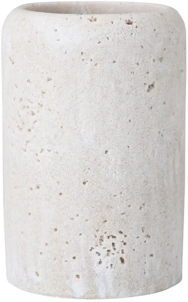 Pahar pentru periuțe de dinți Estia - Travertine, 7.7 х 7.7 х 11.5 cm