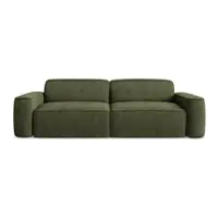 Canapea verde cu tapițerie din chenille 244 cm Omao – Makamii