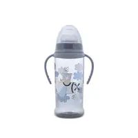 Biberon anticurgere cu manere, tetina lata, protejeaza gingiile, 6 luni+, 360 ml, My Friend Cameo Blue