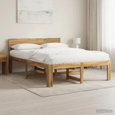 vidaXL Cadru de pat dublu cu spătar ROSTOCK Alb 140 x 200 cm