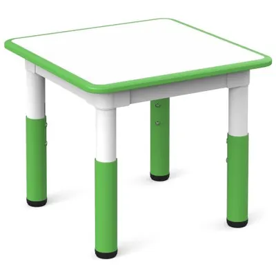 Masa alb-verde patrata din plastic reglabila mas 1-3 pentru gradinita