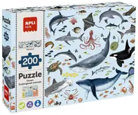 Puzzle educațional Apli Kids - Animale pe cale de dispariție în ocean, 200 piese