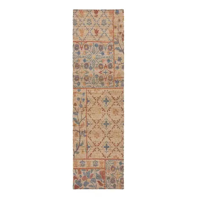 Covor tip traversă în culoare naturală țesut manual din amestec de iută 60x230 cm Taylor Patchwork – Flair Rugs