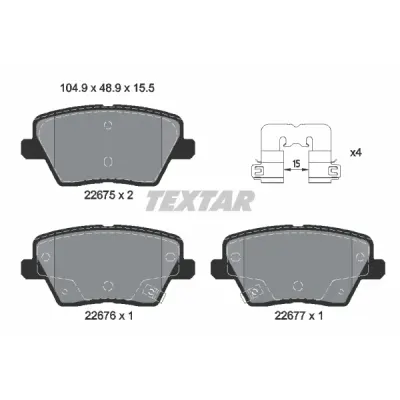 Set placute frana, frana disc TEXTAR 2267501