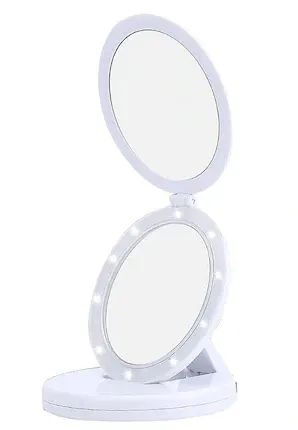 Oglinda cosmetica 2 in 1 Andowl Q MR80 pliabila led efect de lupa reincarcabila