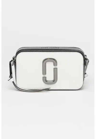 Geanta crossbody de piele The Snapshot - Negru/Alb murdar