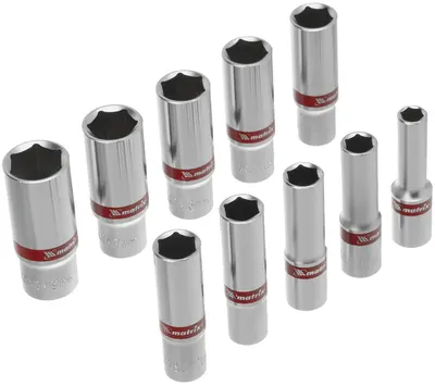 Set chei tubulare MTX - Extinse, 10 bucăți, 6 colțuri, 8 - 19 mm