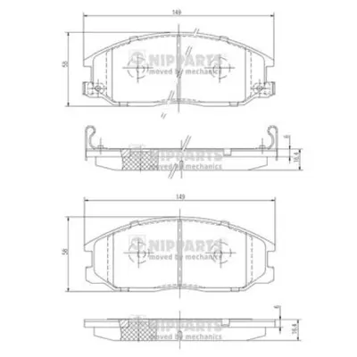Set placute frana, frana disc NIPPARTS J3600526