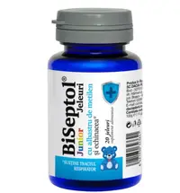 BiSeptol Junior cu Albastru de Metilen, Dacia Plant | 100 g (20 jeleuri)