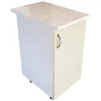 Corp inferior cu 1 usa Zebra, Alb/MDF Vanilie, cu blat Travertin, 40 x 85 x 60 cm