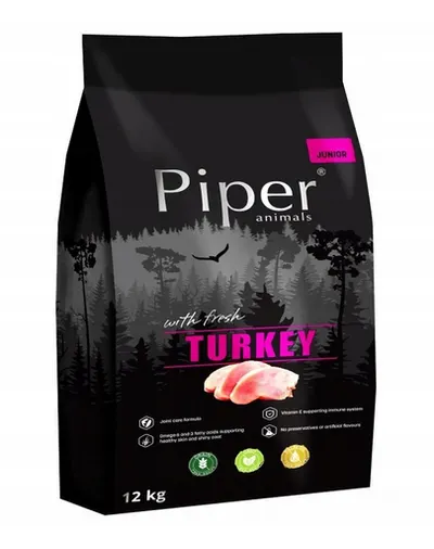PIPER Hrană uscată pentru câini Junior cu curcan 12 kg