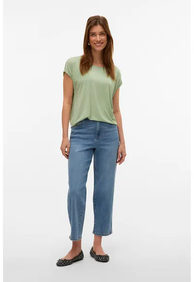 Tricou din amestec de lyocell Ava - Verde sparanghel