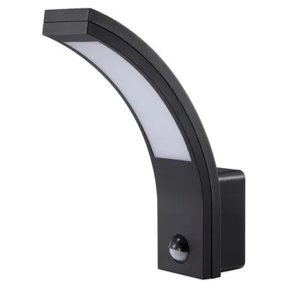 Aplica LED pentru exterior, 10W, senzor incorporat, IP54, lumina neutra 4000K, 750 lm, negru