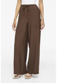 Pantaloni lejeri cu talie ajustabila - Maro