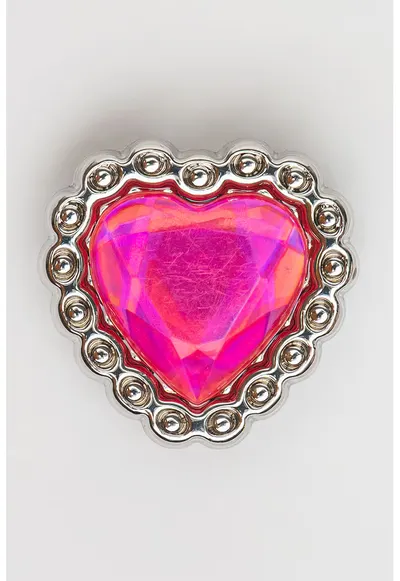Talisman in forma de inima Jibbitz™ - Fucsia/Argintiu