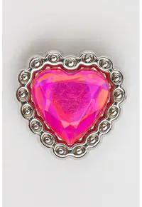 Talisman in forma de inima Jibbitz™ - Fucsia/Argintiu