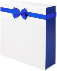 Cutie cadou Gift Box Pearl - 32 х 32 х 10 cm, alb-albastru