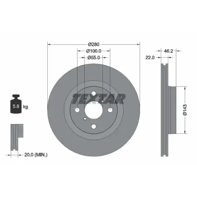 Disc frana TEXTAR 92287603