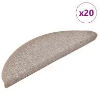 vidaXL Covorașe pentru scări, 20 buc., 56x17x3 cm, maro deschis, semirotunde
