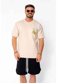 Tricou L.A imprimat Light Beige 22060 - Bej deschis