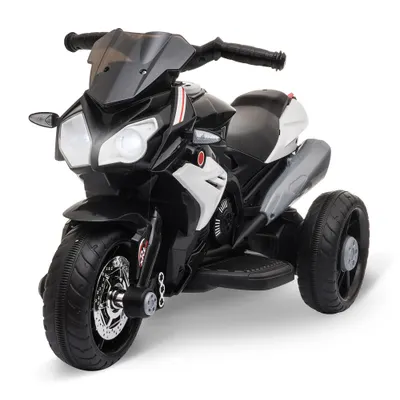 HOMCOM Motocicletă Electrică pentru Copii 3-6 Ani, Max 25 kg, 6V, Viteză 3km/h, Design Sportiv, Negru | Aosom Romania