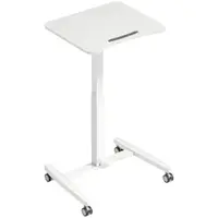 HOMCOM Birou Reglabil pe Înălțime, Blat Inclinabil, Roți și Cadru din Oțel, 60,5 x 52 x 75-114 cm, Alb | Aosom Romania