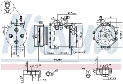Compresor climatizare aer conditionat potrivit FIAT SEDICI; SUZUKI SWIFT III, SX4 1.3 1.5 1.6 02.05