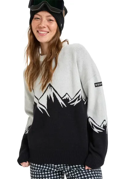 Pulover din amestec de lana pentru ski Cozy Sound - Negru/Alb murdar