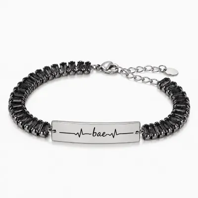Bratara Personalizata Bae Mystic Black Silver Cu Argint