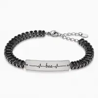 Bratara Personalizata Bae Mystic Black Silver Cu Argint