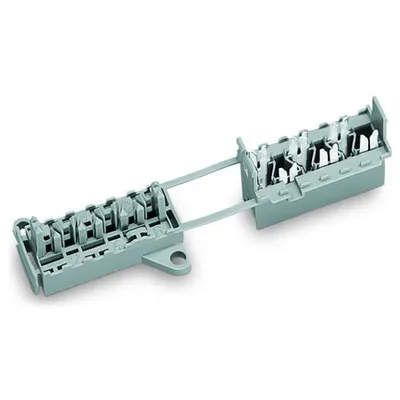 Socket; with fixing flanges; 6-pole; gray