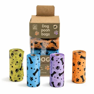 Set 4 saci igienici, 80 de punguțe, pentru câini, Pets Collection