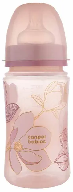 Biberon anti-colici pentru bebeluși Canpol - Easy Start, Gold, 240 ml, roz