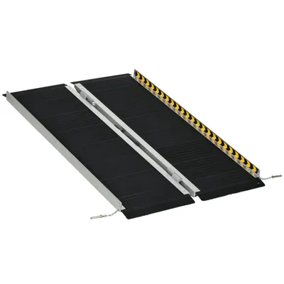 Rampă HOMCOM pentru Scaune cu Rotile, Pliabilă, din Aluminiu, Suportă 272KG, 122Lx73l cm | Aosom Romania