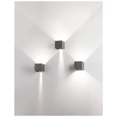 Aplica COMO Inchis Gray Aluminiu, Adjustable Beam LED 2x3 Wat 510Lm 3000K, 220-240 Volt 50Hz -IP54
