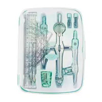 Trusa geometrie plastic 13 piese, Daco
