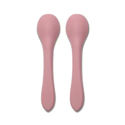 Set 2 lingurite din silicon natural Pink