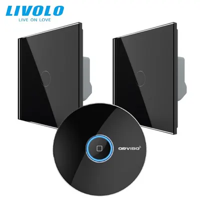 Intrerupatoare simple wireless RF + hub RF/IR, generatia noua, control de pe smartphone Negru