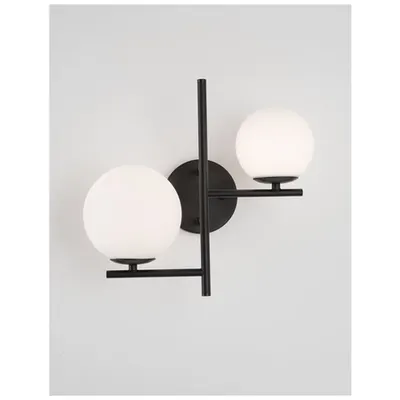 Plafoniera IMPERO Alb Frosted Sticla Negru Metal LED G9 2x5 Wat 230 Volt IP20 Fara bec