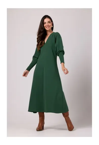 Rochie maxi de dama Claudas B267 verde inchis - Verde