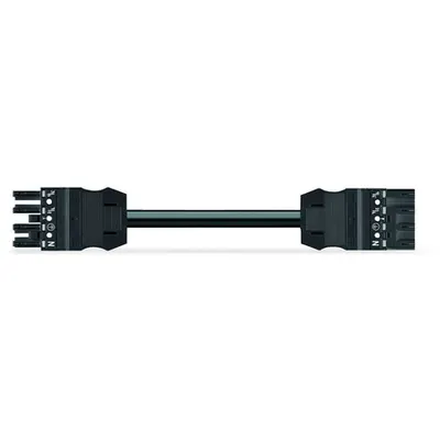 pre-assembled interconnecting cable; Eca; Socket/plug; 4-pole; Cod. A; H05Z1Z1-F 4G 1.5 mm²; 6 m; 1,50 mm²; black