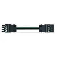 pre-assembled interconnecting cable; Eca; Socket/plug; 4-pole; Cod. A; H05Z1Z1-F 4G 1.5 mm²; 6 m; 1,50 mm²; black