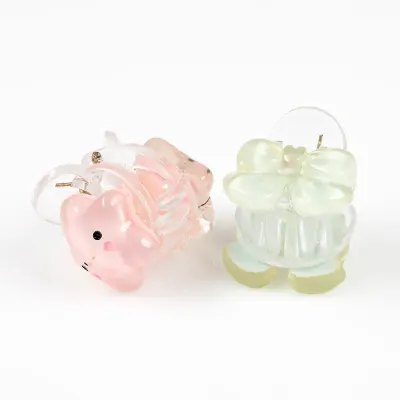 Set 2 clesti de par mici cu stea si floare