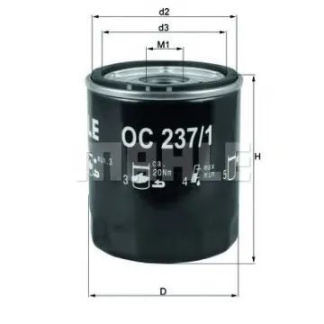 Filtru ulei MAHLE ORIGINAL OC 237 1