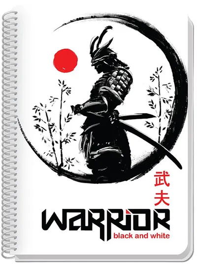 Caiet cu spirală Black&amp;White Warrior - B5, 105 de coli, sortiment